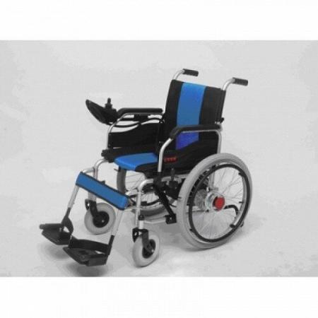 Кресло-коляска Мега-Оптим PR110 A-46 с электроприводом (сине-черная) — фото 3